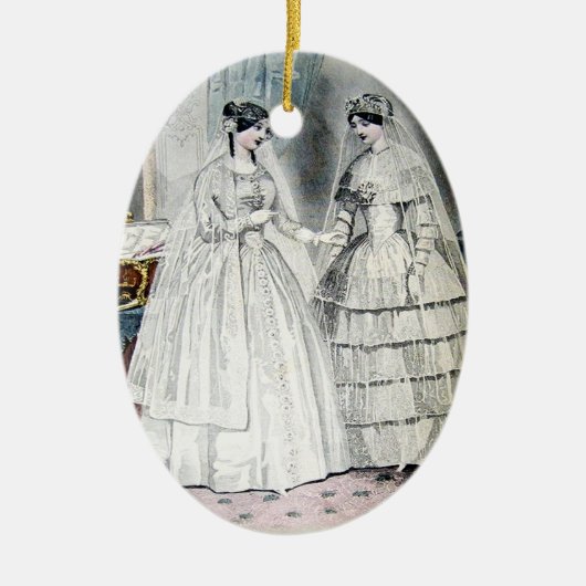 ヴィンテージ結婚のドレス セラミックオーナメント (正面)