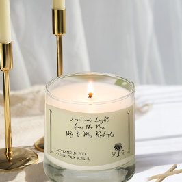 ヴィンテージ結婚のヤシの木の新人夫妻 長方形シール