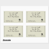 ヴィンテージ結婚のヤシの木の新人夫妻 長方形シール (シート)