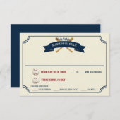 ヴィンテージ結婚の反応 出欠カード (正面/裏面)