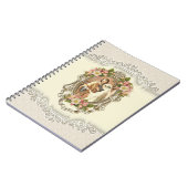 ヴィンテージ結婚の婚約フローラ ノートブック (左側)