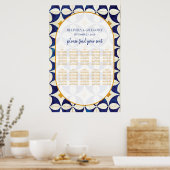 ヴィンテージ結婚の席表 ポスター (キッチン)