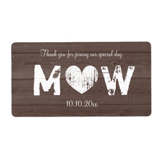 ヴィンテージ結婚の木舎のウォーターボトルのラベル ラベル (正面)