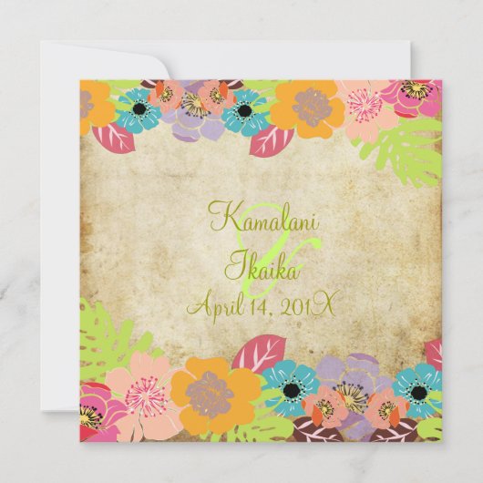 ヴィンテージ結婚の背景の追加 招待状 (正面)