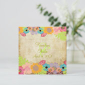 ヴィンテージ結婚の背景の追加 招待状 (スタンド正面)