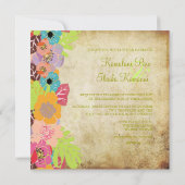 ヴィンテージ結婚の背景の追加 招待状 (裏面)