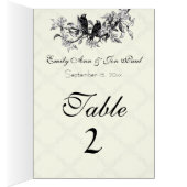 ヴィンテージ結婚の表の番号カード (内側 (右))