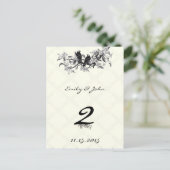 ヴィンテージ結婚の表の番号カード ポストカード (スタンド正面)