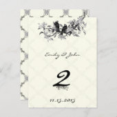 ヴィンテージ結婚の表の番号カード ポストカード (正面/裏面)
