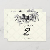 ヴィンテージ結婚の表の番号カード ポストカード (正面/裏面)