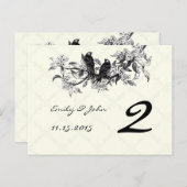 ヴィンテージ結婚の表の番号カード ポストカード (正面/裏面)