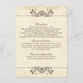 ヴィンテージ結婚の詳細挿入 エンクロージャーカード (正面)