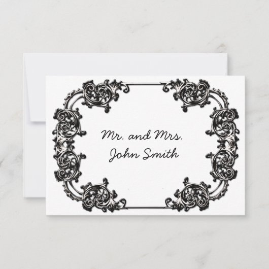 ヴィンテージ結婚の護衛カード 招待状 (正面)