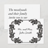 ヴィンテージ結婚の護衛カード 招待状 (正面/裏面)