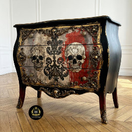 ヴィンテージ結婚の骨格スカル分離 薄葉紙