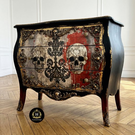 ヴィンテージ結婚の骨格スカル分離 薄葉紙