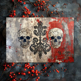 ヴィンテージ結婚の骨格スカル分離 薄葉紙