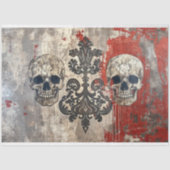 ヴィンテージ結婚の骨格スカル分離 薄葉紙 (正面)