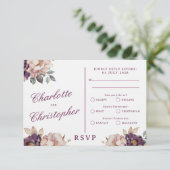 ヴィンテージ結婚のRSVPエレガントカード、RSVPカード 出欠カード (スタンド正面)