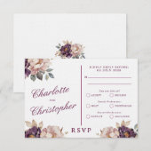 ヴィンテージ結婚のRSVPエレガントカード、RSVPカード 出欠カード (正面/裏面)