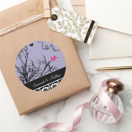 ヴィンテージ結婚のSeal-choose背景色 ラウンドシール (ギフト)