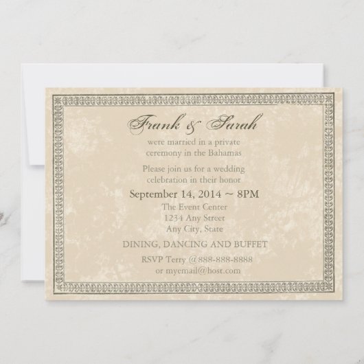 ヴィンテージ結婚はがきフランスの 招待状 (裏面)