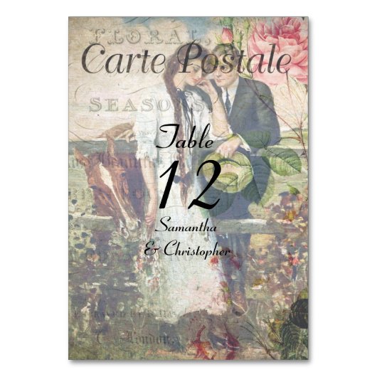 ヴィンテージ結婚はがき テーブルナンバー (正面)