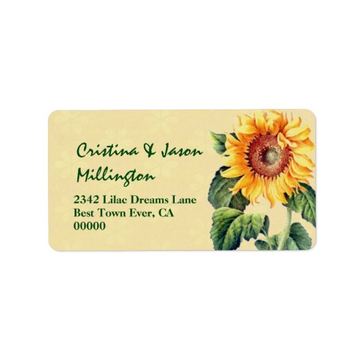 ヴィンテージ結婚ひまわりV13金ゴールドと緑 ラベル (正面)