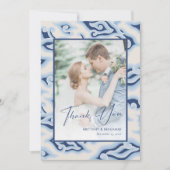 ヴィンテージ結婚ろうけつ染めのサンキューカードカスタム写真 サンキューカード (正面)