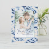 ヴィンテージ結婚ろうけつ染めのサンキューカードカスタム写真 サンキューカード (スタンド正面)