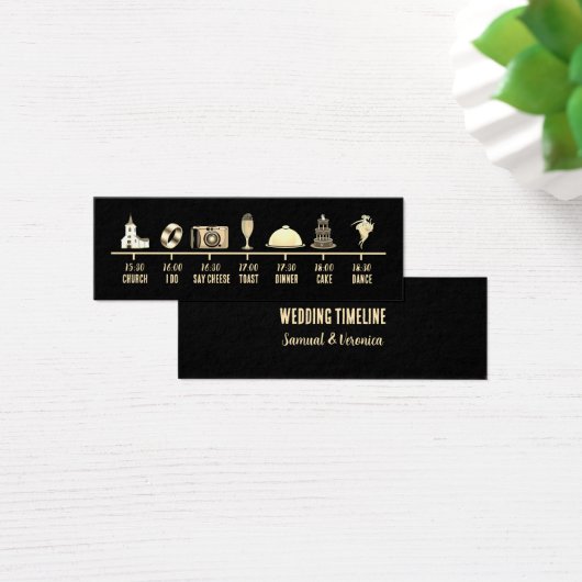 ヴィンテージ結婚アイコンのタイムラインミニカード (デスク)