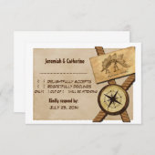 ヴィンテージ結婚アドベンチャーの応答カードv5 招待状 (正面/裏面)