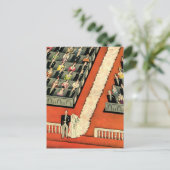 ヴィンテージ結婚アールデコの新しい日付の保存 案内ポストカード (スタンド正面)