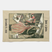 ヴィンテージ結婚アールデコズ、ニューライウィズ・ファースト・ダンス キッチンタオル (横)