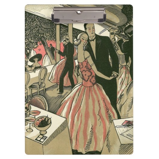 ヴィンテージ結婚アールデコズ、ニューライウィズ・ファースト・ダンス クリップボード (正面)