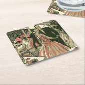 ヴィンテージ結婚アールデコズ、ニューライウィズ・ファースト・ダンス スクエアペーパーコースター (アングル)