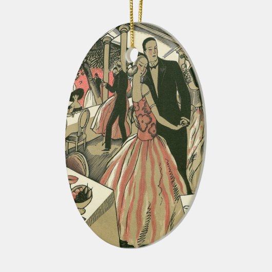 ヴィンテージ結婚アールデコズ、ニューライウィズ・ファースト・ダンス セラミックオーナメント (左)