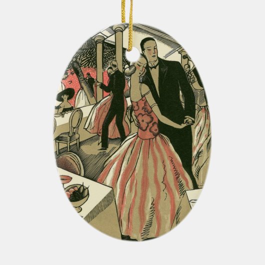ヴィンテージ結婚アールデコズ、ニューライウィズ・ファースト・ダンス セラミックオーナメント (裏面)