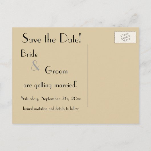 ヴィンテージ結婚アールデコズ、ニューライウィズ・ファースト・ダンス ポストカード (裏面)