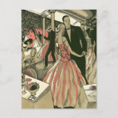 ヴィンテージ結婚アールデコズ、ニューライウィズ・ファースト・ダンス ポストカード (正面)