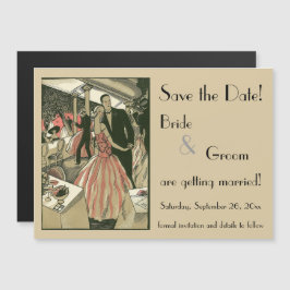 ヴィンテージ結婚アールデコズ、ニューライウィズ・ファースト・ダンス マグネット招待状