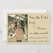 ヴィンテージ結婚アールデコズ、ニューライウィズ・ファースト・ダンス マグネット招待状 (正面)