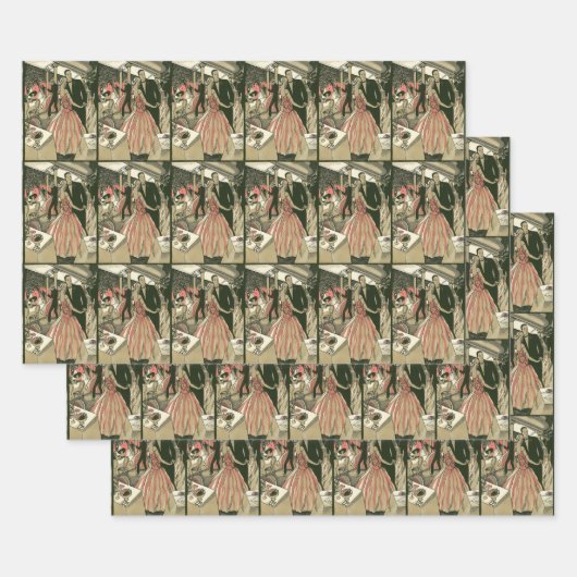 ヴィンテージ結婚アールデコズ、ニューライウィズ・ファースト・ダンス ラッピングペーパーシート (セット)