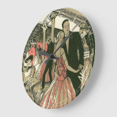 ヴィンテージ結婚アールデコズ、ニューライウィズ・ファースト・ダンス ラージ壁時計 (傾斜)