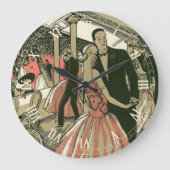 ヴィンテージ結婚アールデコズ、ニューライウィズ・ファースト・ダンス ラージ壁時計 (正面)