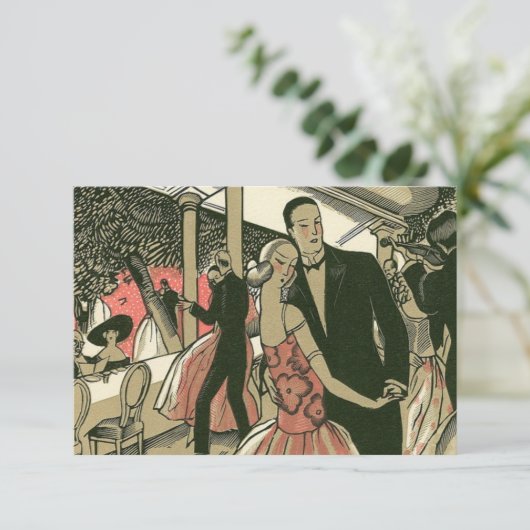 ヴィンテージ結婚アールデコズ、ニューライウィズ・ファースト・ダンス 出欠カード (スタンド正面)