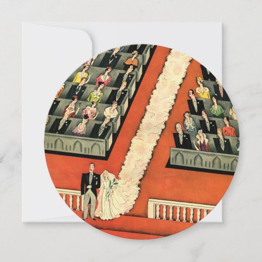 ヴィンテージ結婚アールデコズ、新郎新婦招待状 招待状 (正面)