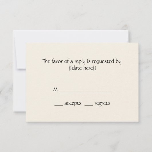 ヴィンテージ結婚アールデコズ、新郎新婦RSVP 出欠カード (裏面)