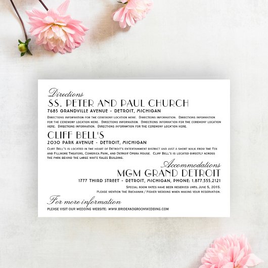 ヴィンテージ結婚アールデコ情報 エンクロージャーカード