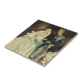 ヴィンテージ結婚アールデコ新郎新婦 タイル (側面)